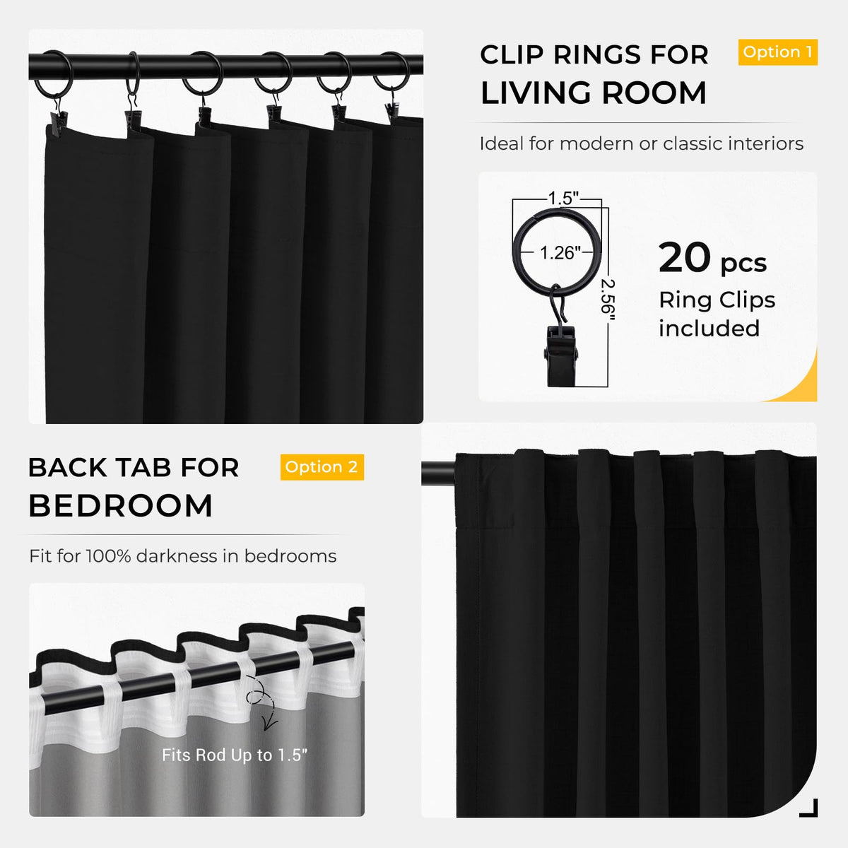 INOVADAY linen-texture blackout curtains add soft, sophisticated style to interiors.