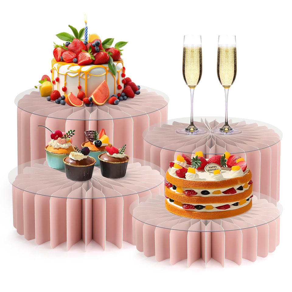 INPARALLUV buffet risers pink cylinders for elegant party dessert displays
