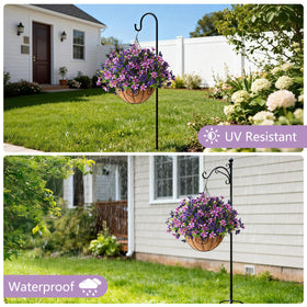 INQCMY all-weather patio decor with weatherproof silk flowers.
