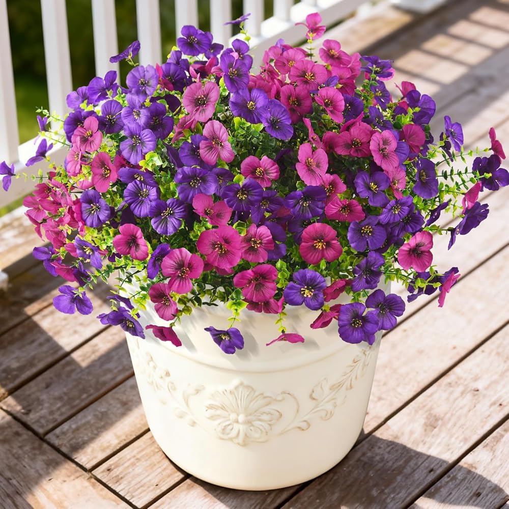 INQCMY pansy flowers for outdoor decor, UV resistant and low-maintenance