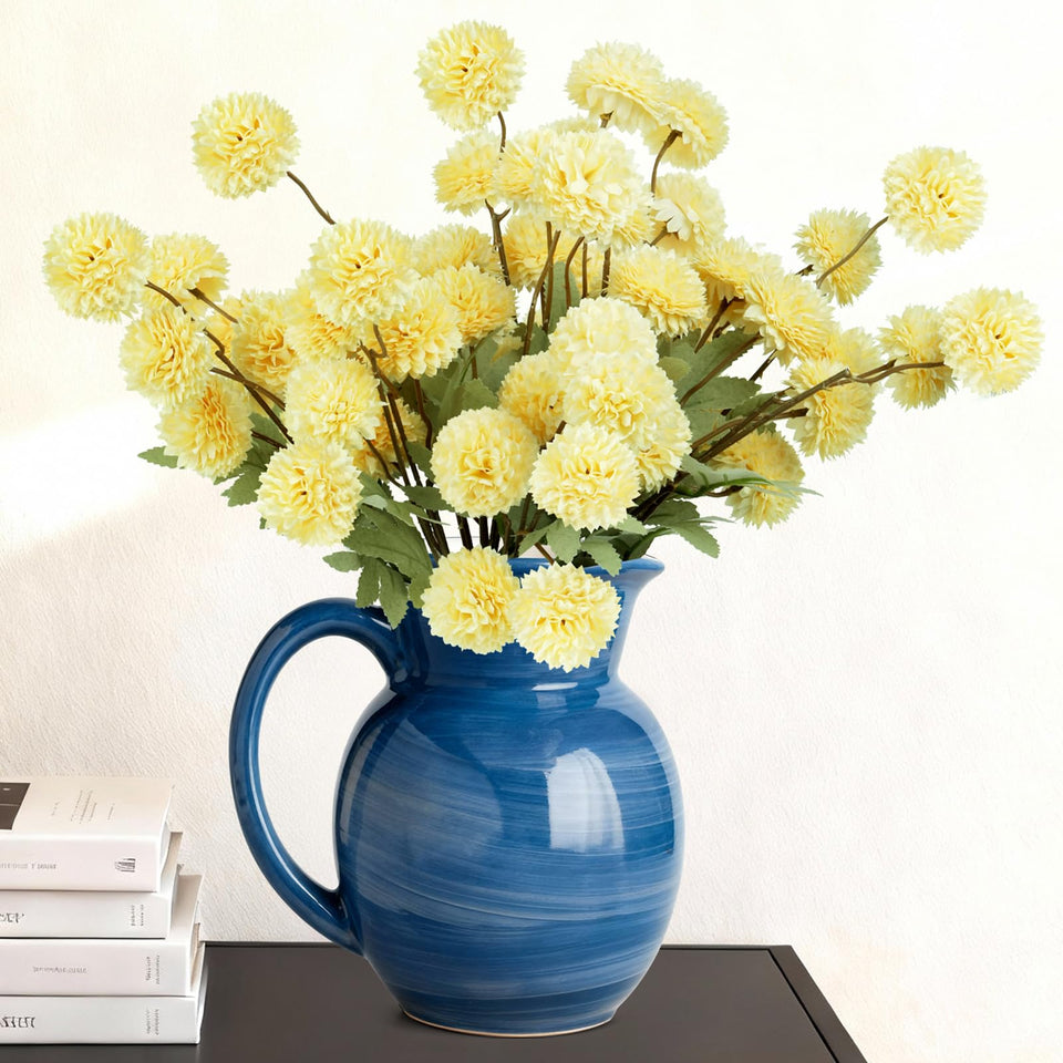 INQCMY ball chrysanthemums silk flowers perfect for wedding DIY bouquets.