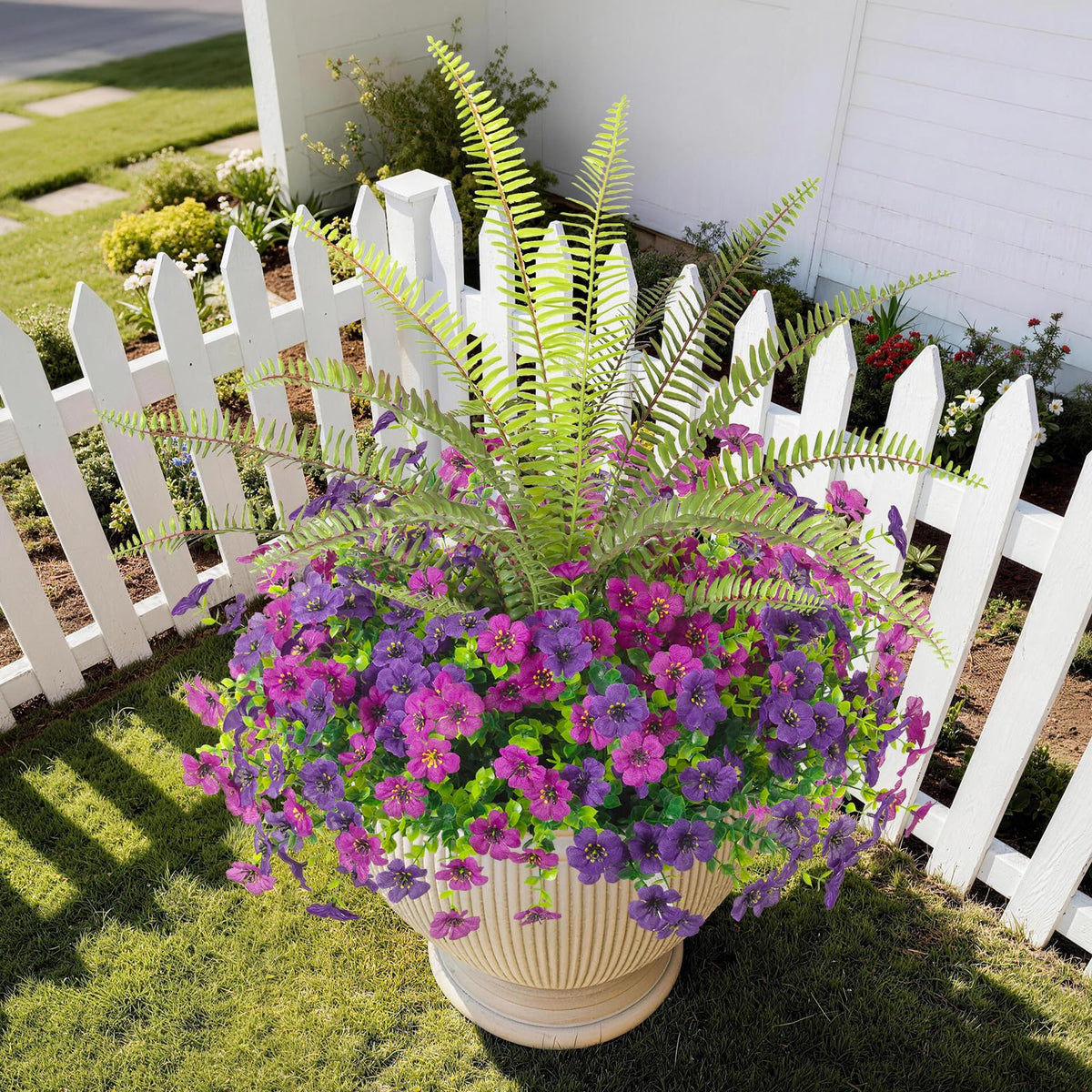 INQCMY 25.6in grass stem offers tall, natural-looking accent for pots.