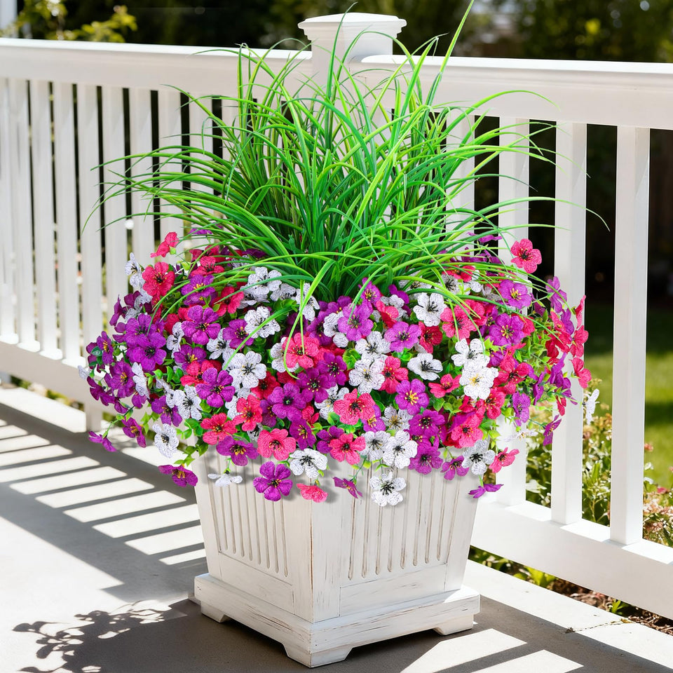 INQCMY outdoor daisies image demonstrating vibrant 14-bundle arrangement for porch decor.