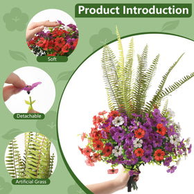 INQCMY artificial daisy and grass bundle demonstrates bright color with maintenance-free appeal.