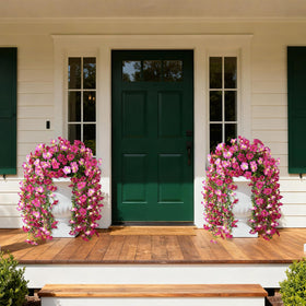 INQCMY UV-resistant artificial flowers in sunlight stay vibrant all year.