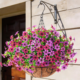 INQCMY artificial hanging flowers with 12 bundles for long-lasting curb appeal