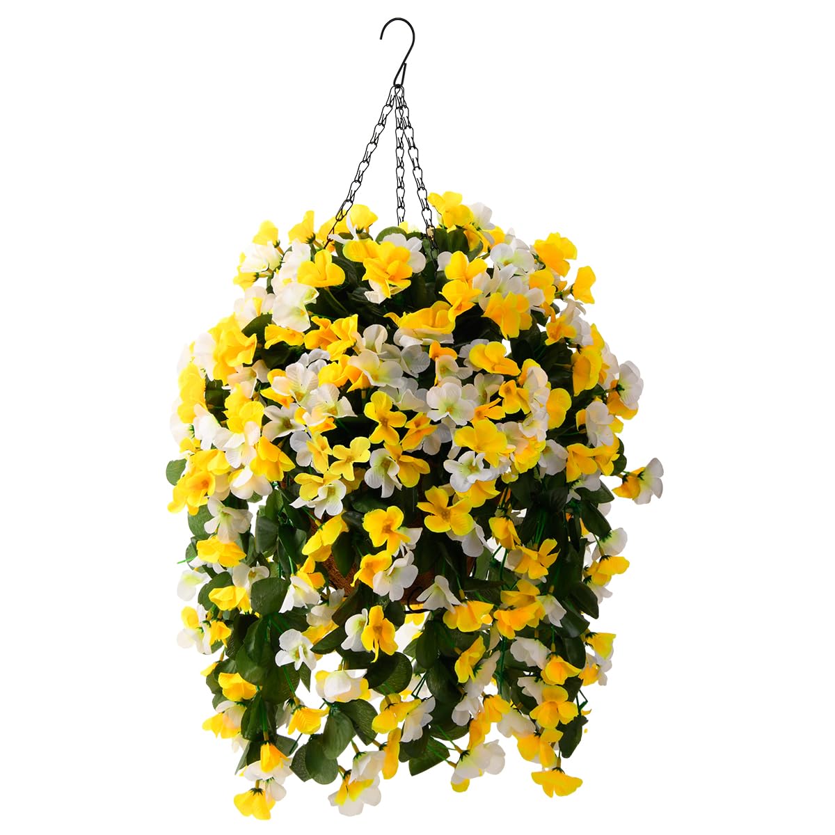 INQCMY artificial hanging flowers basket assembly for quick, eye-catching setup.