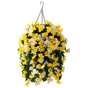 INQCMY artificial hanging flowers basket assembly for quick, eye-catching setup.