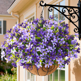 INQCMY artificial hanging flowers outdoors with five bundles for easy curb appeal