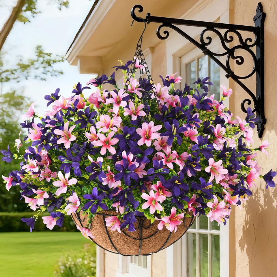 INQCMY artificial daisies hanging flowers outdoors deliver year-round color with low maintenance.