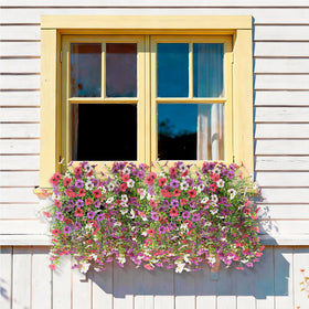 INQCMY realistic-looking artificial flowers enhance living rooms or patios without maintenance.