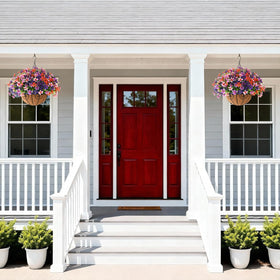 INQCMY uv-resistant hanging flowers showing durable all-weather design