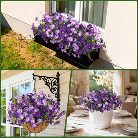 INQCMY artificial white petunia bloom offers elegant, low-maintenance decoration for exteriors.