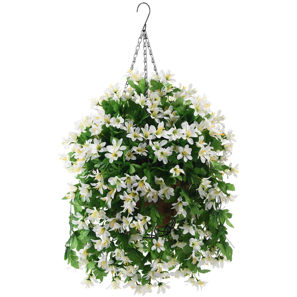 INQCMY basket hanging setup demonstrates easy outdoor assembly.