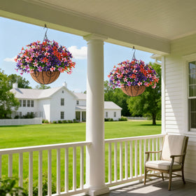 INQCMY bendable stems enable easy shaping in a hanging basket