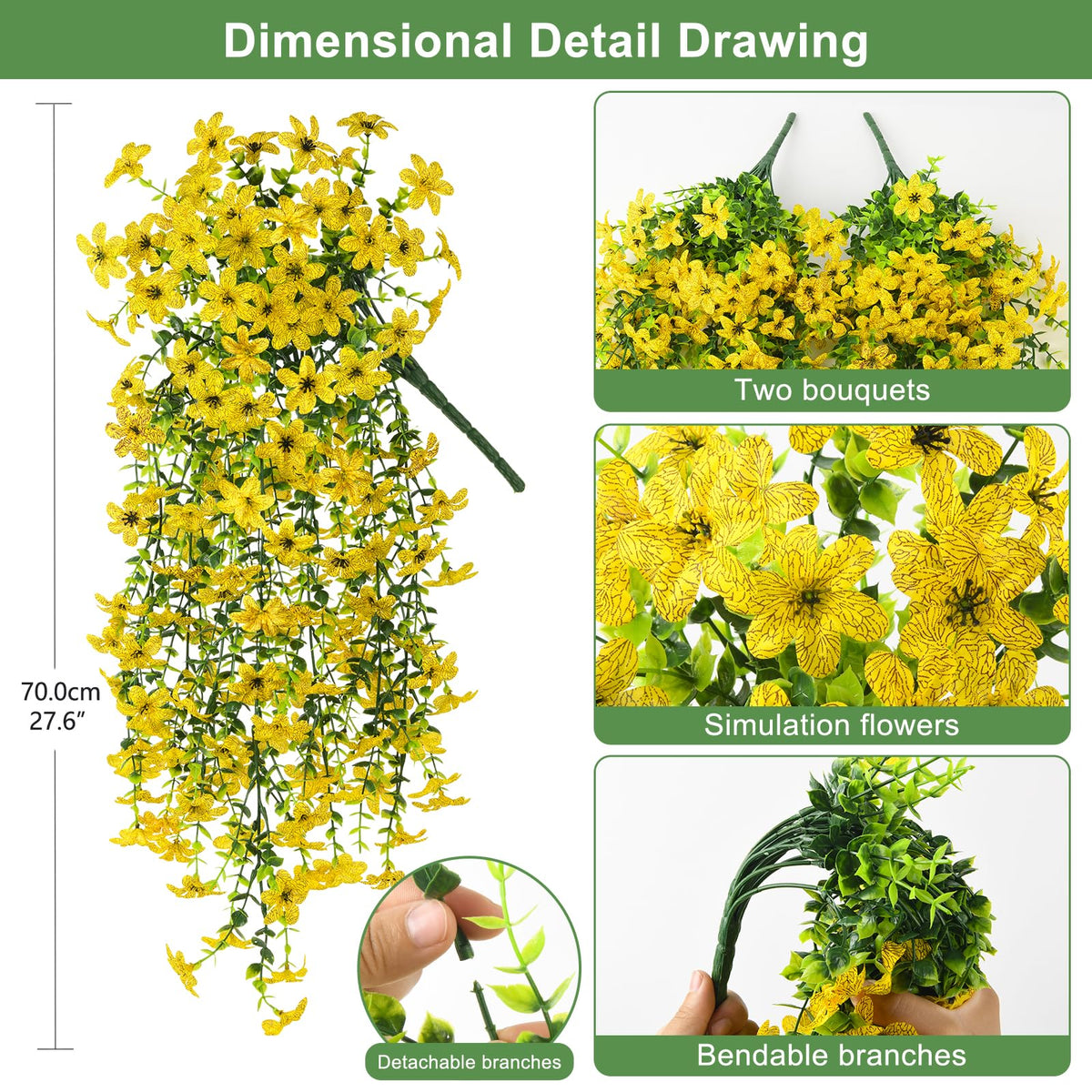 UV-resistant INQCMY hanging flowers brighten porch or balcony