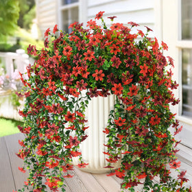 INQCMY daisy hanging outdoor closeup with UV-resistant petals for year-round color