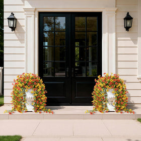 INQCMY faux silk daisy bouquet suitable for patios and balconies.