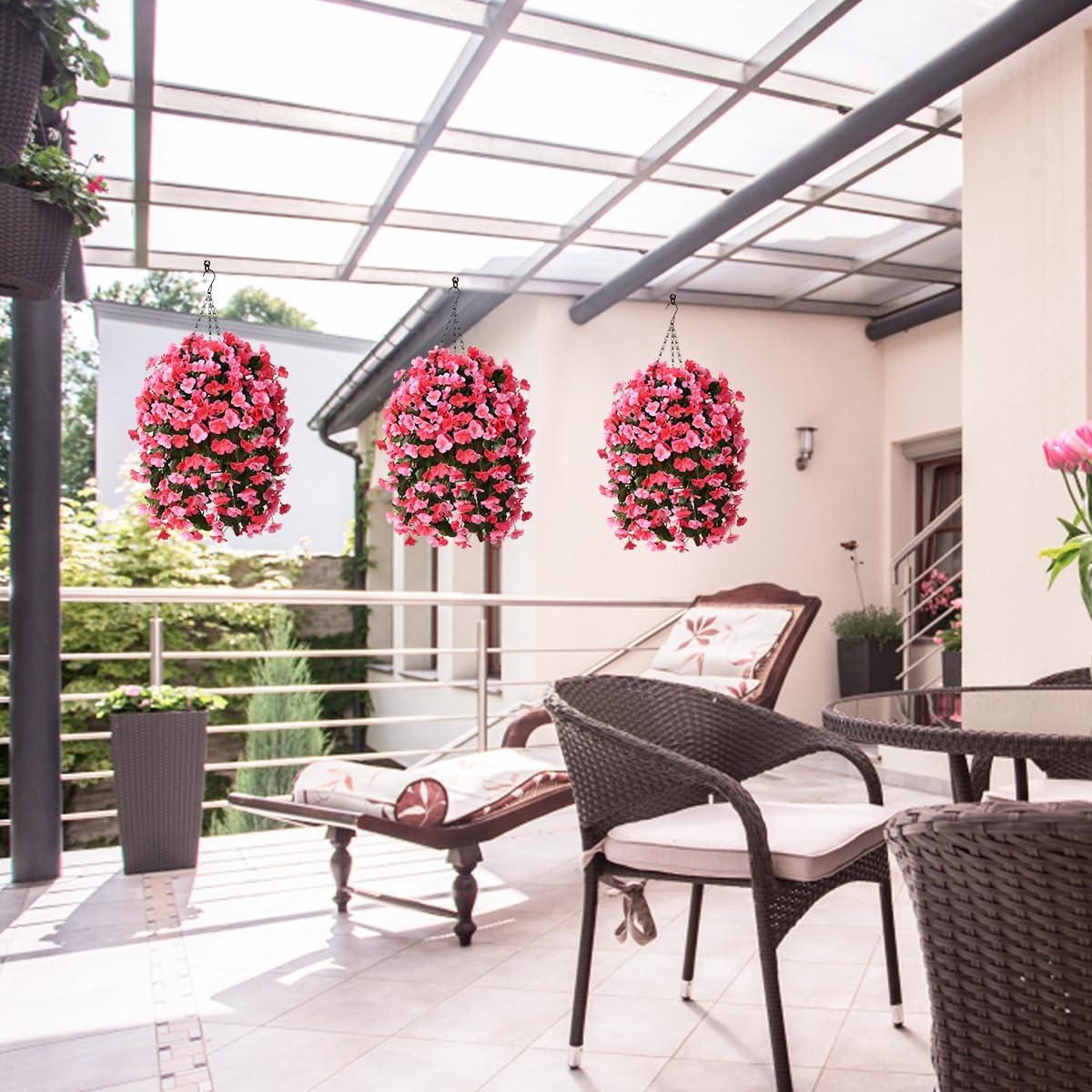 INQCMY easy-assemble hanging flowers for quick decorative setup