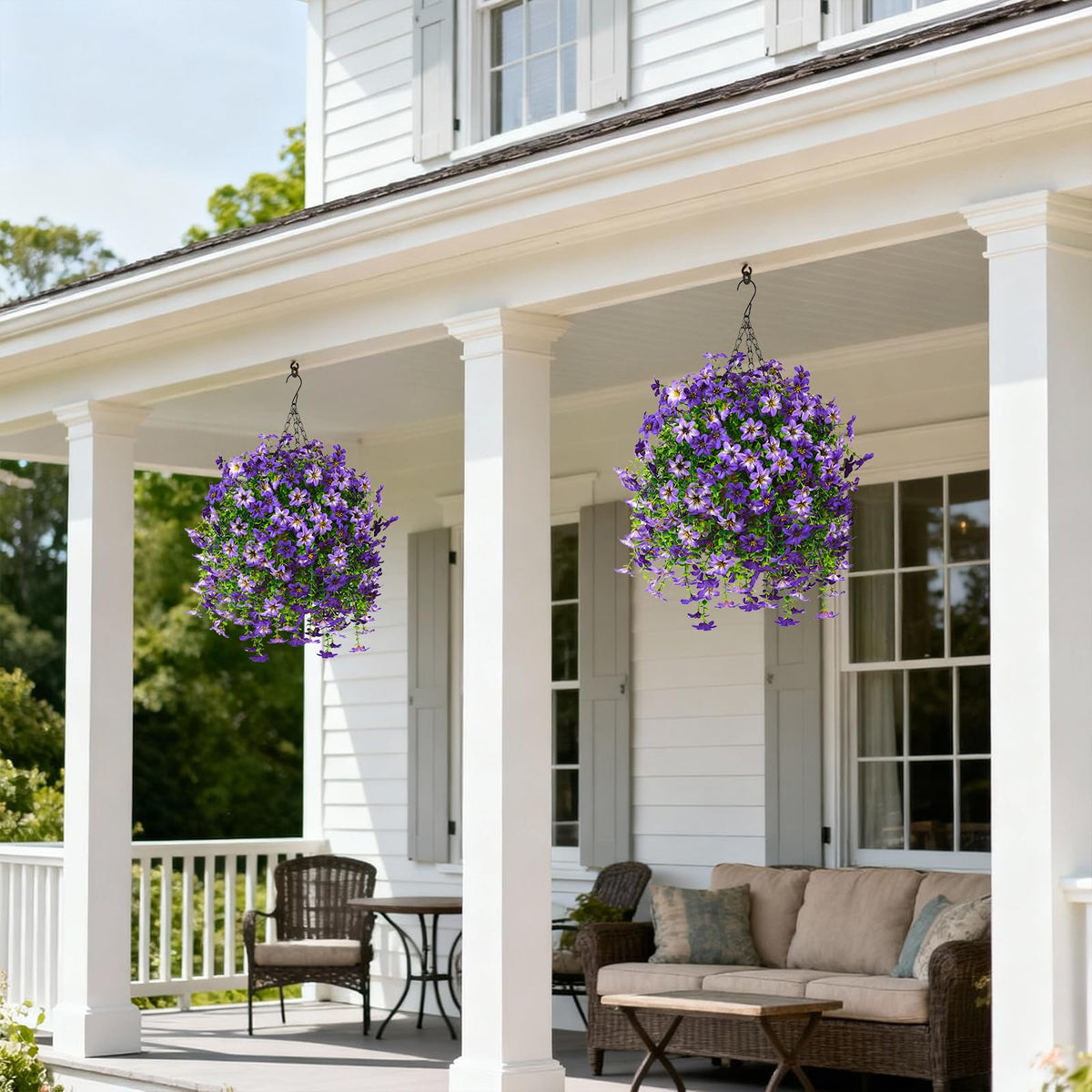 INQCMY outdoor porch decor idea—three bundles in one planter.