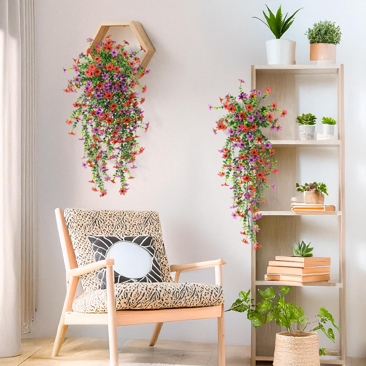 INQCMY hanging daisy flower bundle adds year-round color.