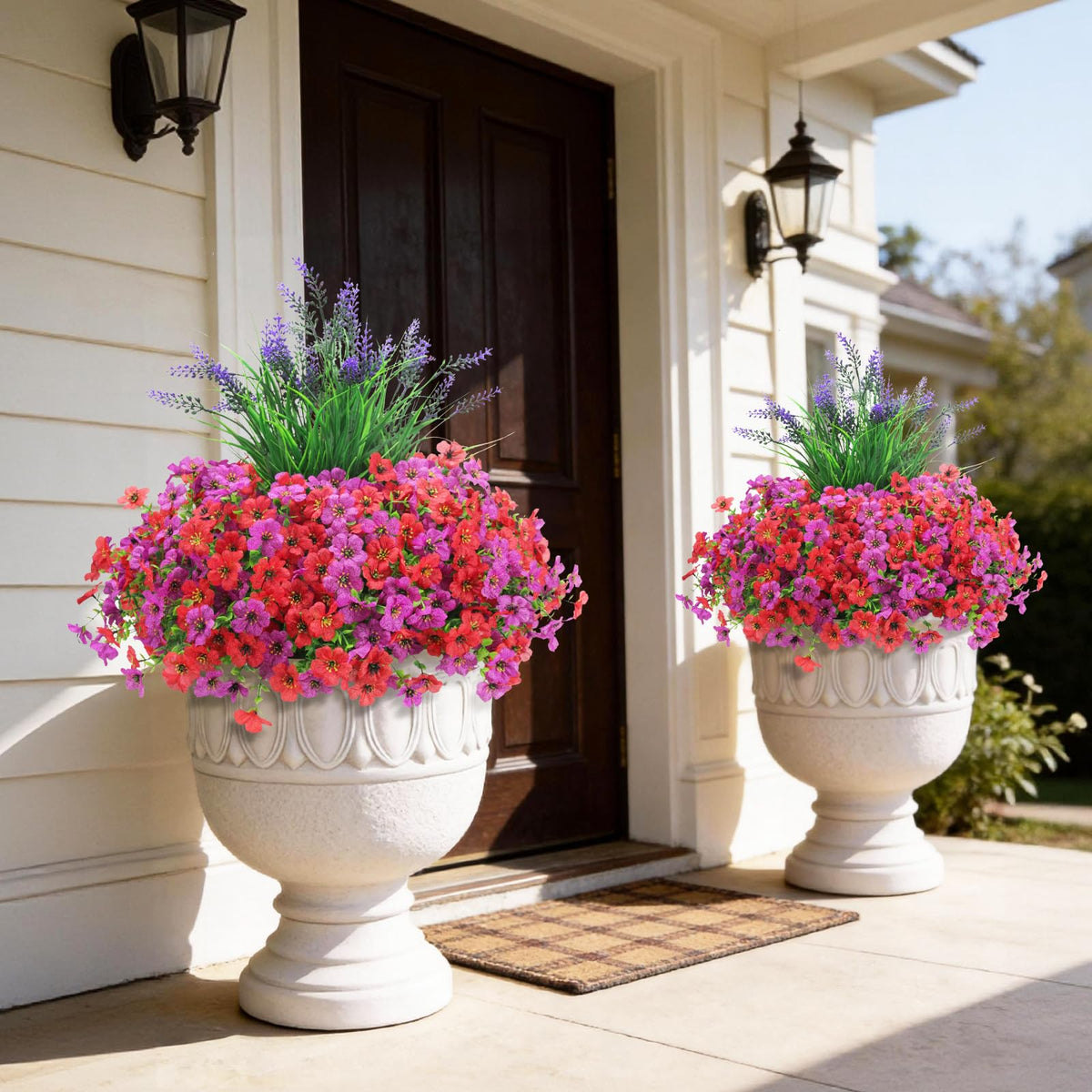 INQCMY lavender-daisy display for front porch or entry decor