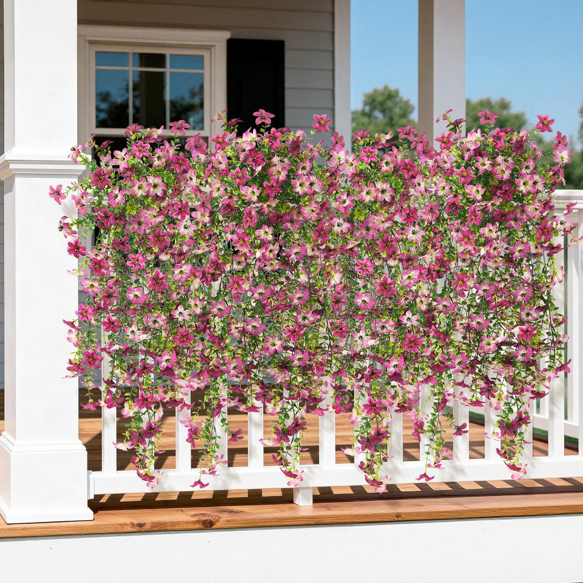 INQCMY maintenance-free faux flowers bundle for carefree outdoor styling.