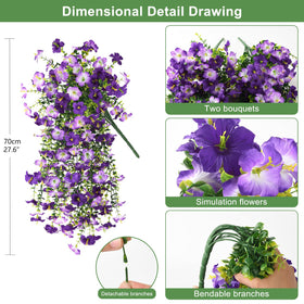 INQCMY morning glory with eucalyptus bundle by porch rail, vibrant and maintenance-free