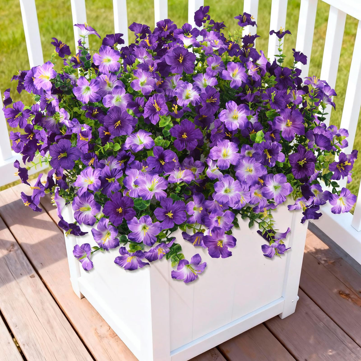 INQCMY morning glory with eucalyptus bundle ideal for UV-resistant outdoor decor.