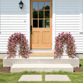 INQCMY outdoor artificial flowers UV-resistant perfect for patios and balconies.