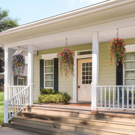 INQCMY outdoor faux flowers require no watering or pruning.