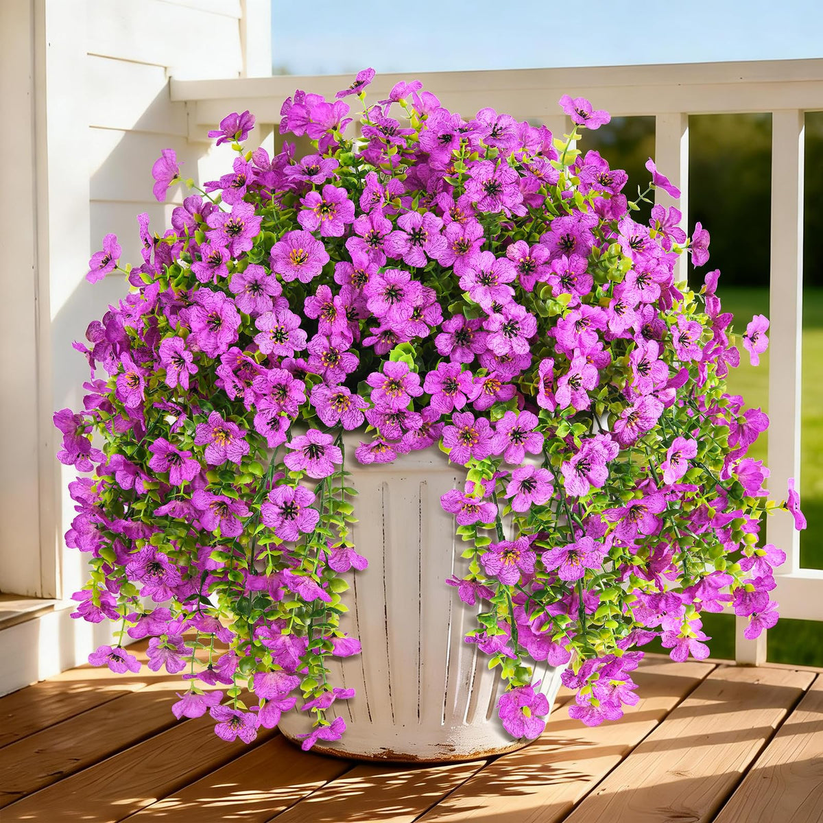 INQCMY outdoor hanging flowers with life-like petals for natural porch decor