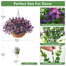 INQCMY outdoor hanging flowers on porch displaying UV-resistant color retention