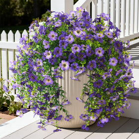 INQCMY outdoor hanging flowers UV-resistant for year-round porch color.