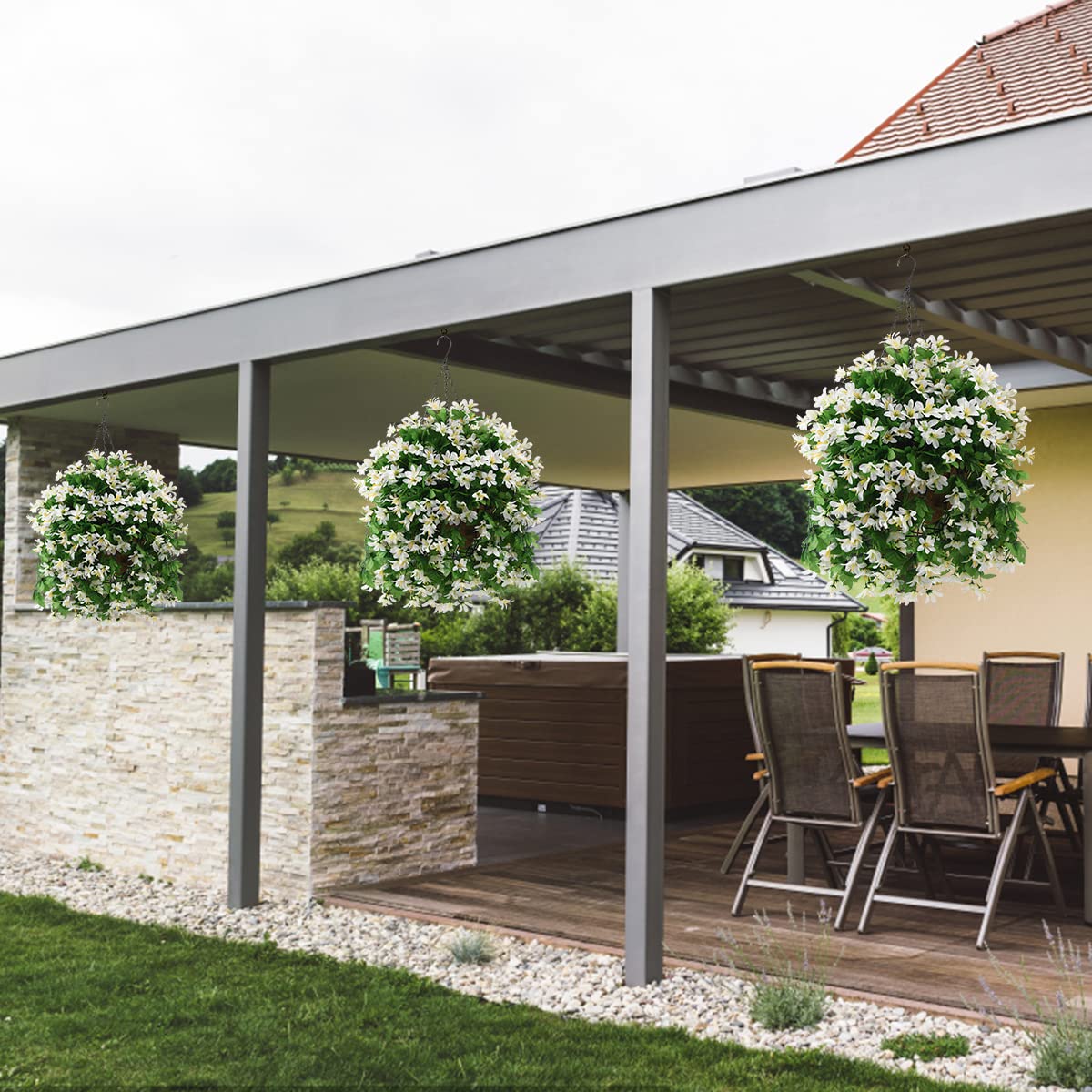 INQCMY outdoor patio decoration displayed on a balcony for year-round charm.
