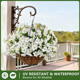 INQCMY outdoor patio planter with petunias for year-round color