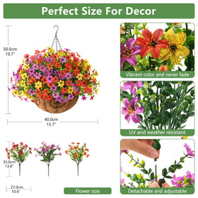 INQCMY outdoor porch decor with UV-resistant hanging flowers