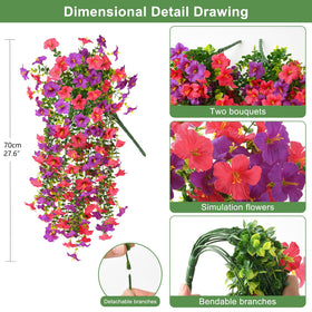 INQCMY outdoor UV-resistant artificial flowers for durable garden decor