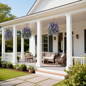 INQCMY patio decoration boosts curb appeal with realistic silk flowers.