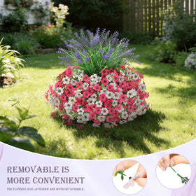 INQCMY patio garden decor shows lavender-daisy mix for porch appeal.