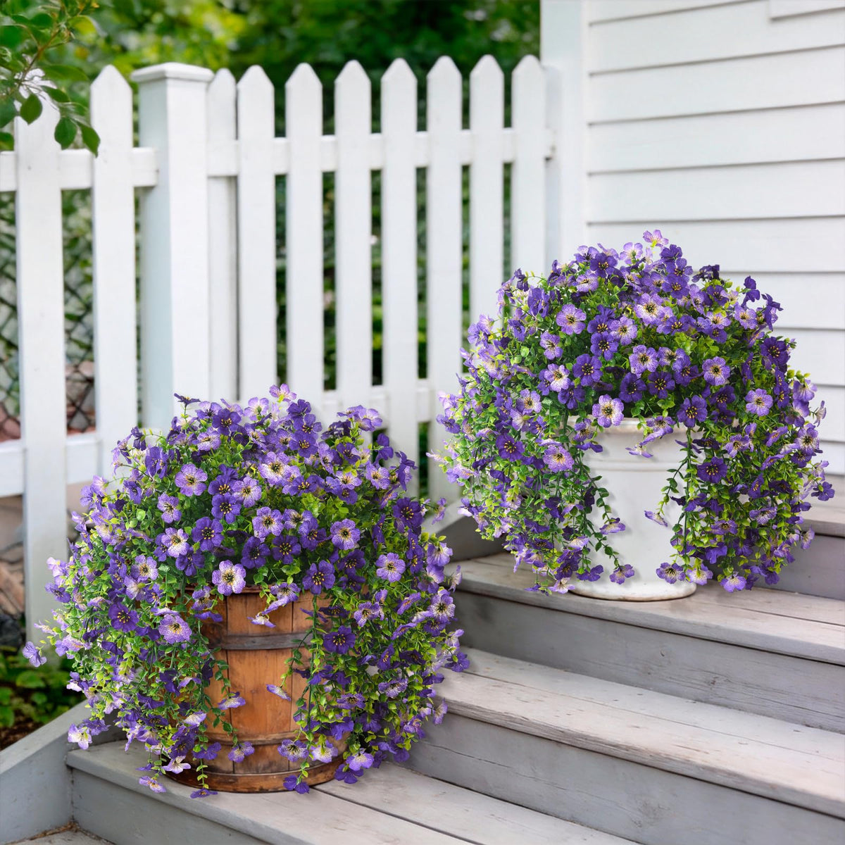INQCMY patio porch decor hanging flowers for stylish outdoor spaces.