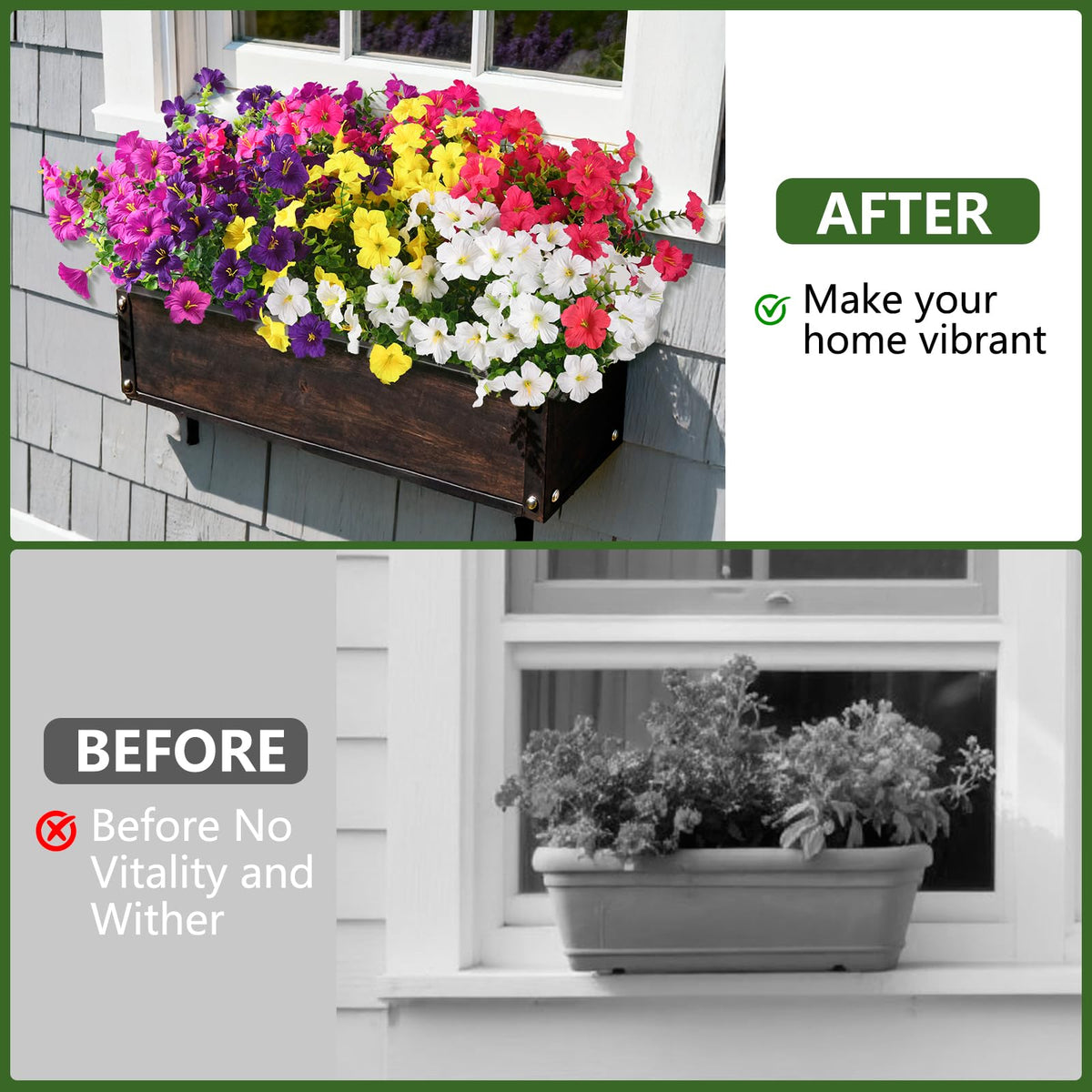 INQCMY planters and garden decor ideal for porch, balcony, and yard.