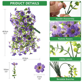 INQCMY realistic faux flowers for outdoors add natural charm to balconies.