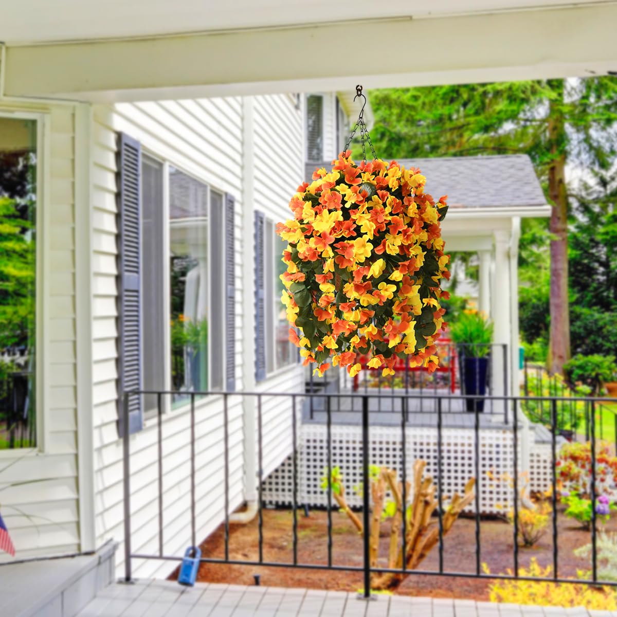 INQCMY silk begonia close-up shows realistic texture for indoor or outdoor accents.