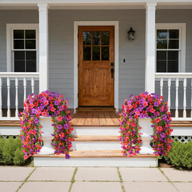 INQCMY silk faux flowers with realistic texture for porch decor