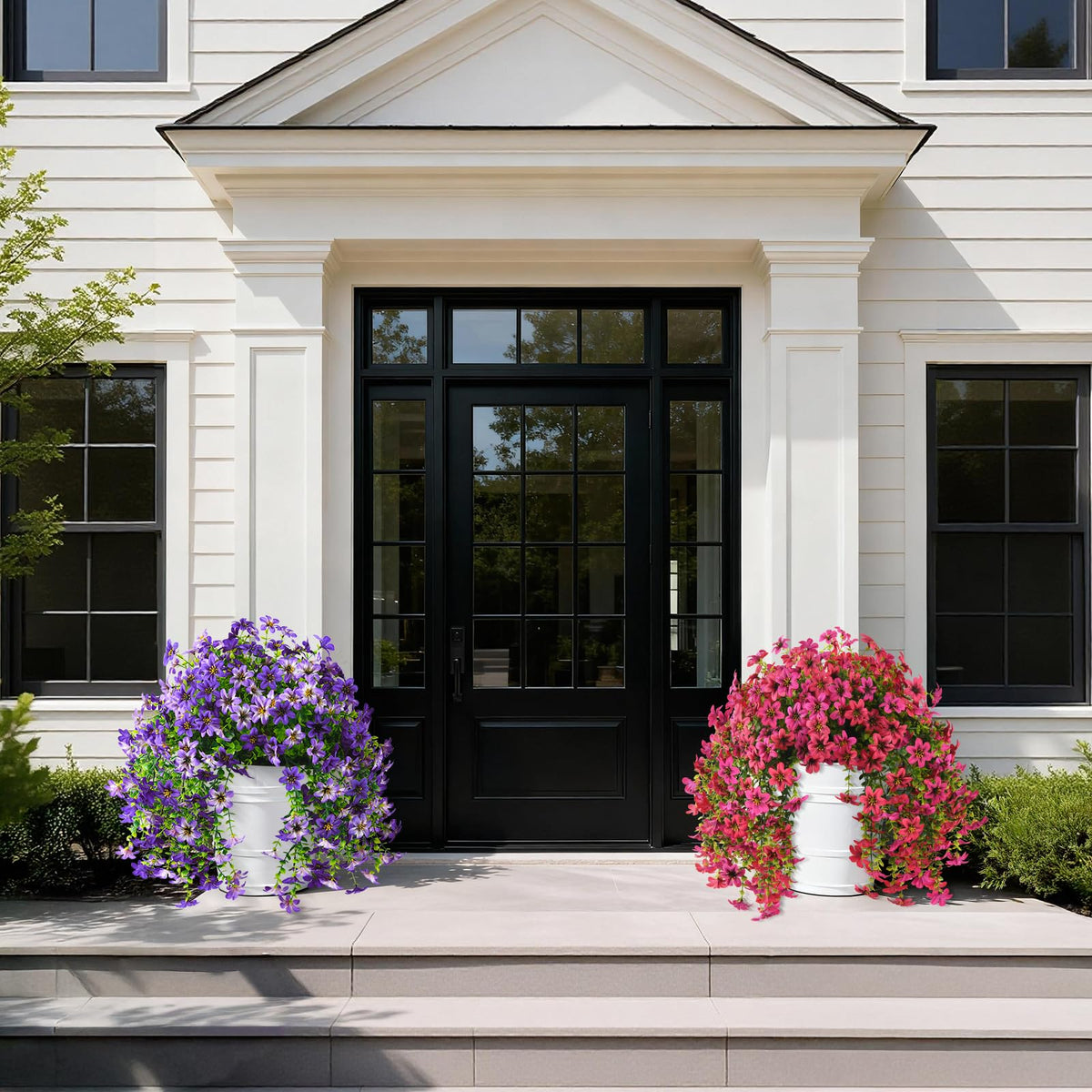 INQCMY two-bundle silk flowers for window boxes and patios
