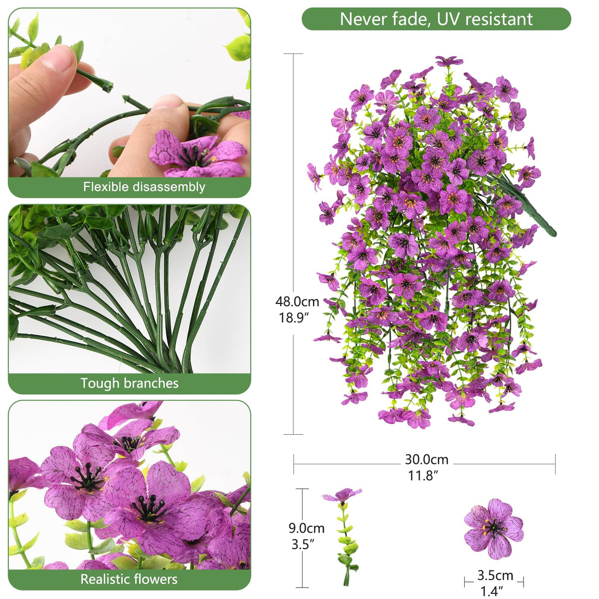 INQCMY UV-resistant artificial flowers designed for sun exposure