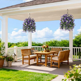 INQCMY UV-resistant daisy hanging arrangement stays looking fresh year-round.