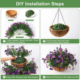 INQCMY UV-resistant outdoor detail of hanging flowers for lasting brightness