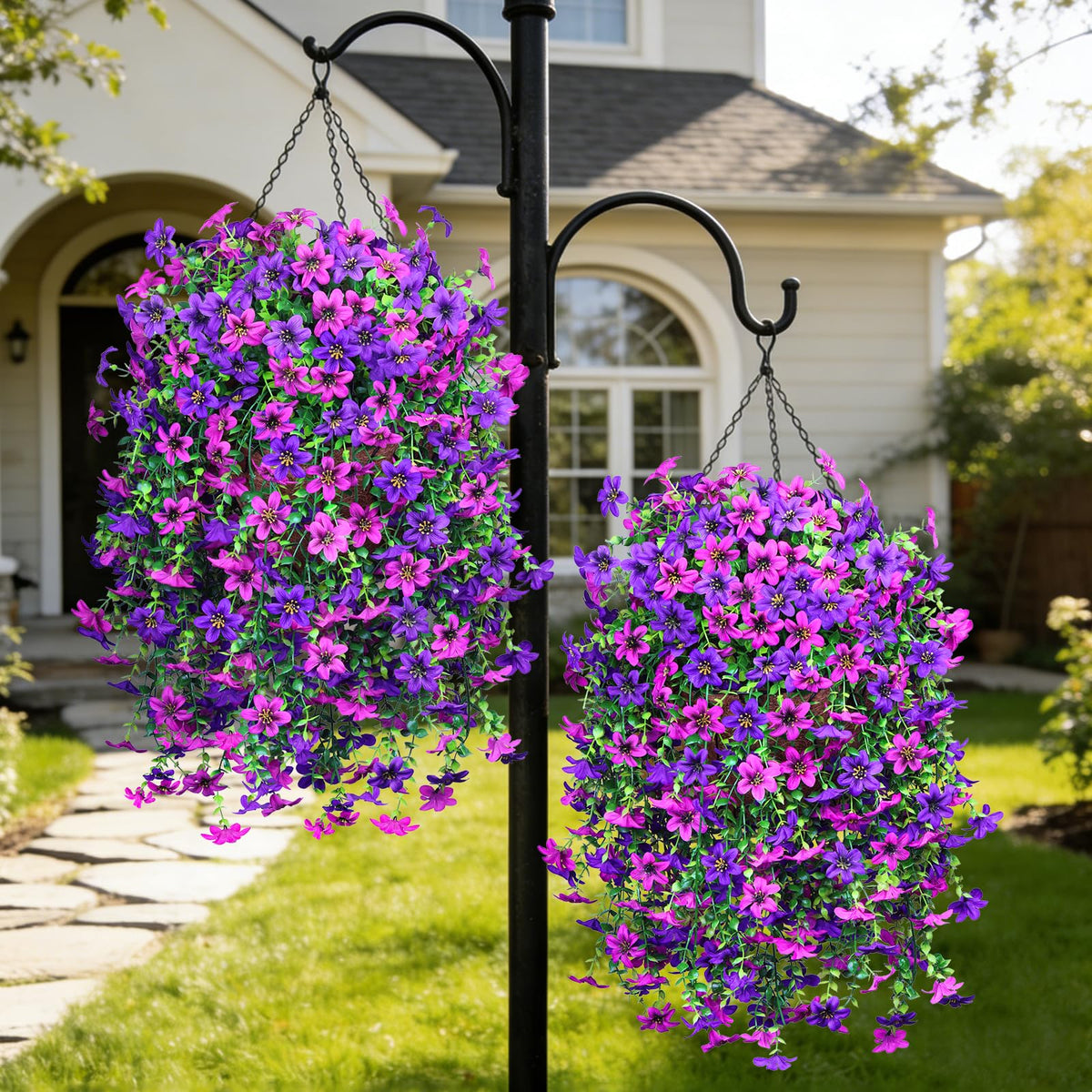 INQCMY uv-resistant fake flowers endure sun without fading.